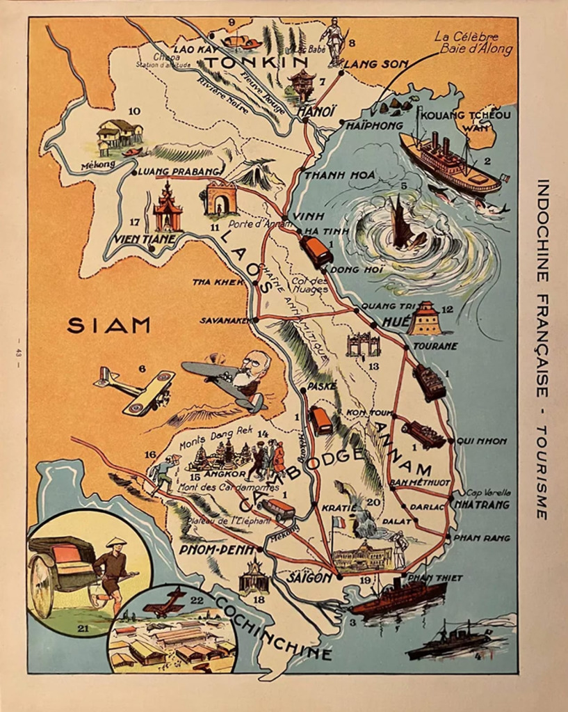 Journey Through Time: Exploring the Tourism Map of Indochina in 1931