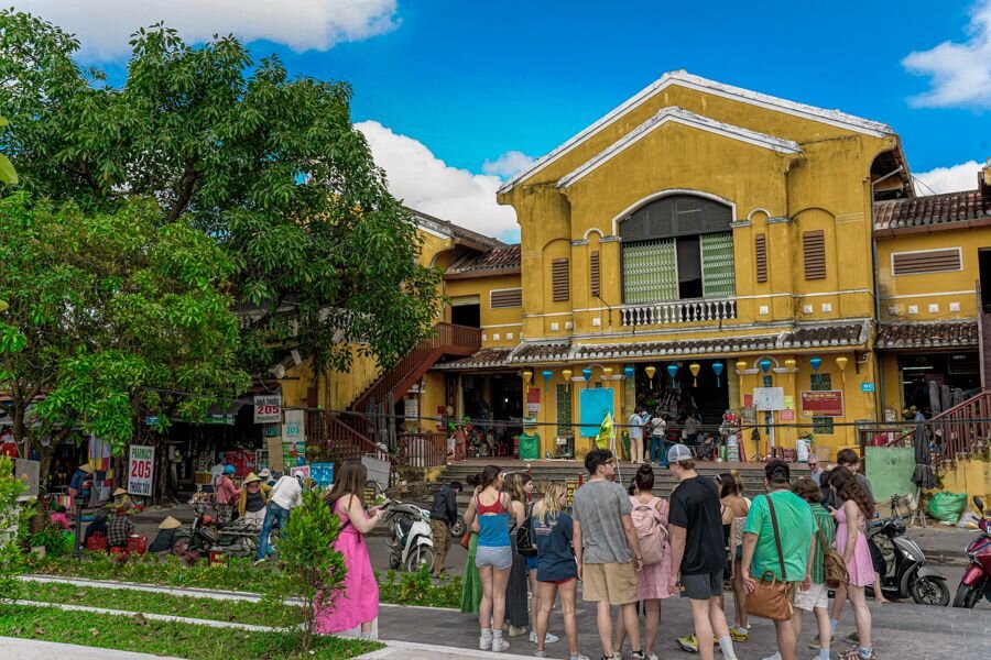students observing movement and street life in Vietnam